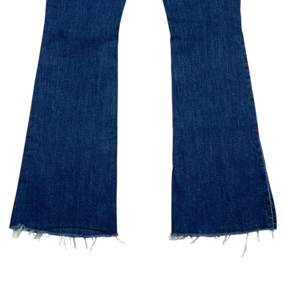 Mother The Weekender Fray Jean 27 Teaming Up Blue Mid Rise Flare Leg Zip Fly - Picture 10 of 14